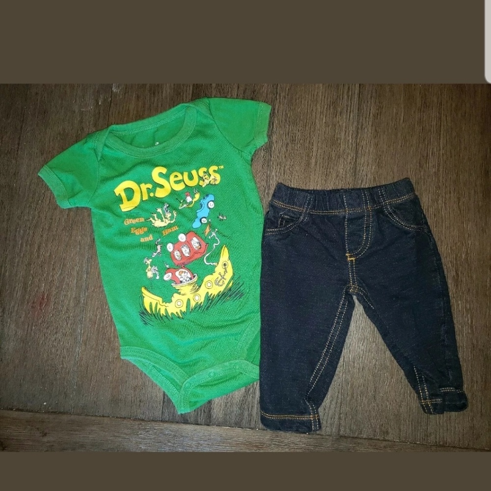 Dr Seuss Baby one peice and pants 3-6 Months